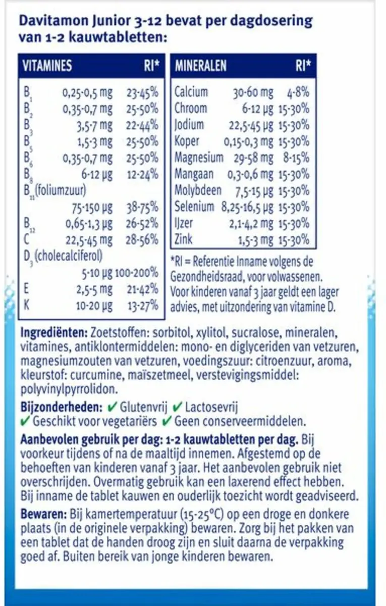 Davitamon Junior 3+ Kauwvitamines Banaan - 240g