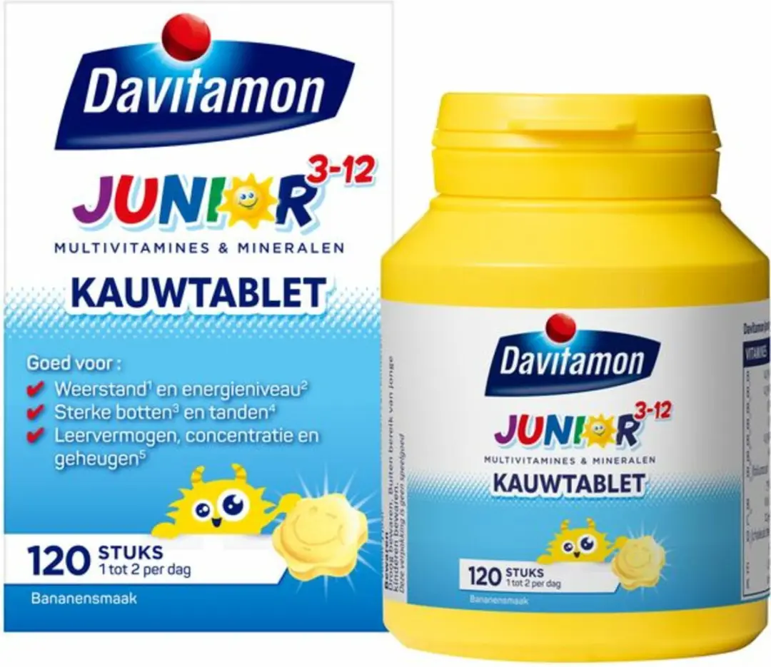 Davitamon Junior 3+ Kauwvitamines Banaan - 240g