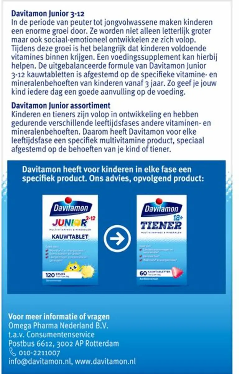 Davitamon Junior 3+ Kauwvitamines Banaan - 240g