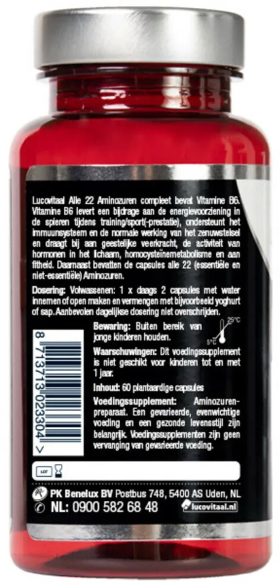 Lucovitaal Aminozuren Compleet + Vitamine B6 180 Capsules - 3x60