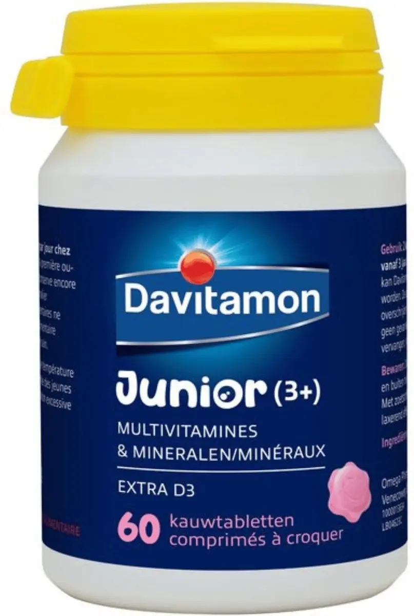 Davitamon JR Kauwtabl 60 Stuks - Framboos