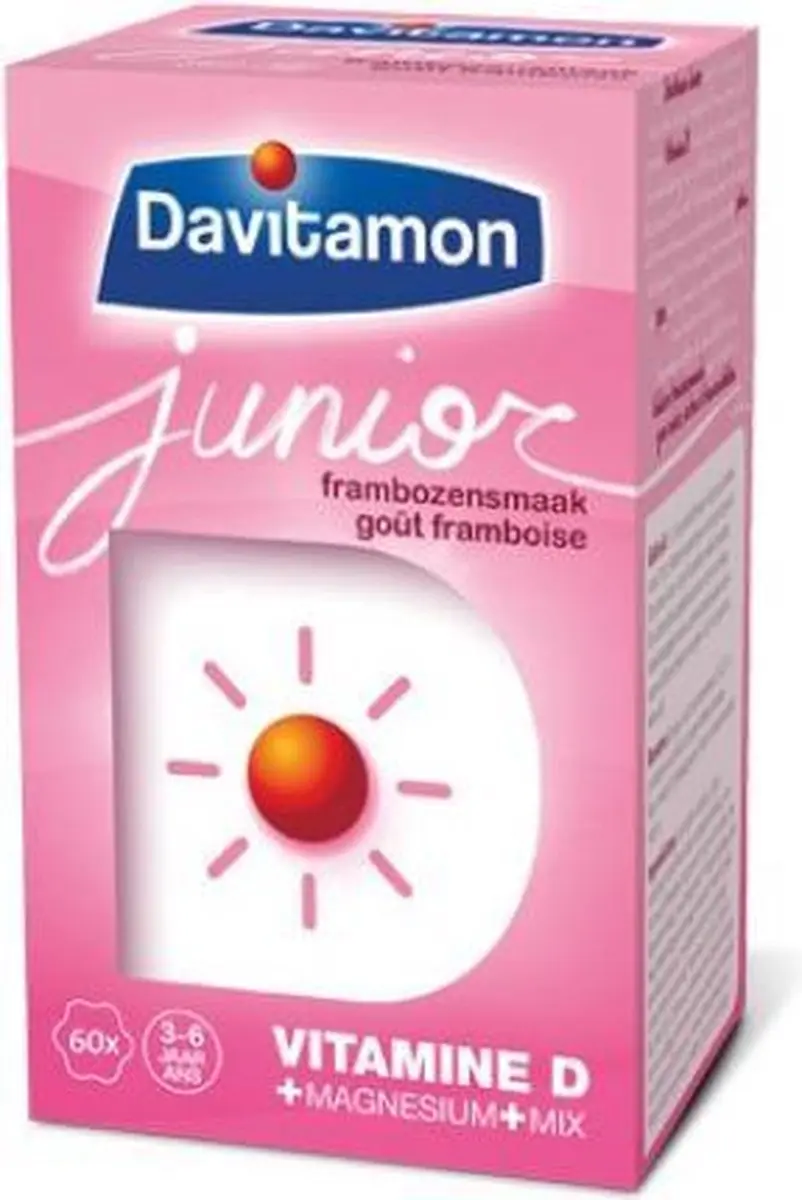 Davitamon JR Kauwtabl 60 Stuks - Framboos