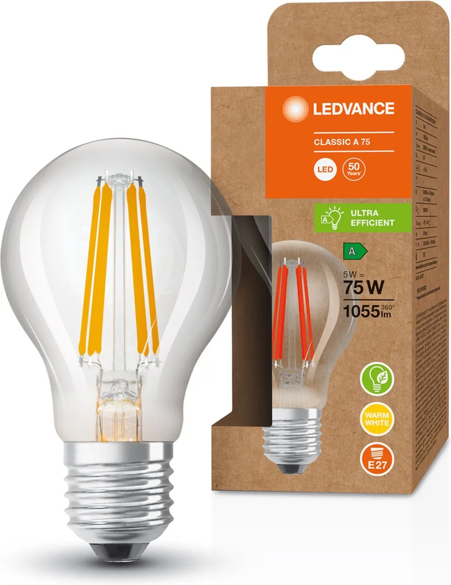 LEDVANCE LED Spaarlamp E27 5W Warm Wit - 1 Stuk
