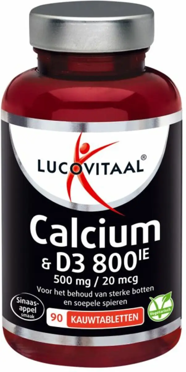 Lucovitaal Calcium 500mg + D3 20mcg Kauwtabletten - 180 Stuks