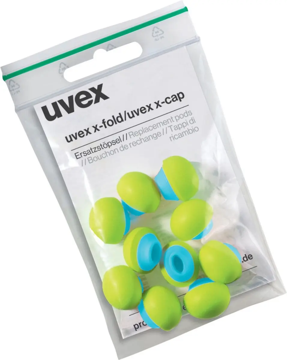 Uvex X-Cap 2125351 Gehoorbeschermingsdoppen - SNR 24dB - Groen/Blauw/Grijs - 120 Stuks