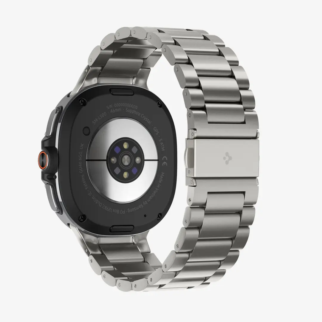 Spigen Modern Fit Titanium Bandje Samsung Galaxy Watch 8 - One size - Natuurlijk titanium