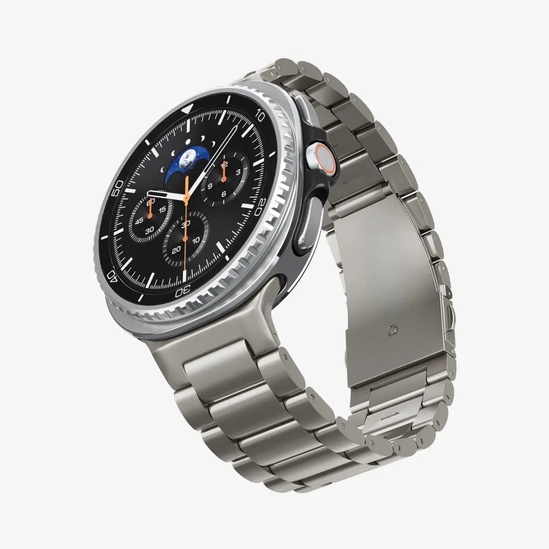 Spigen Modern Fit Titanium Bandje Samsung Galaxy Watch 8 - One size - Natuurlijk titanium - afbeelding 6 van 6