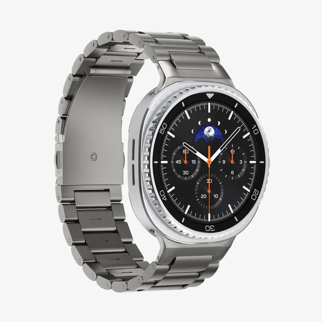 Spigen Modern Fit Titanium Bandje Samsung Galaxy Watch 8 - One size - Natuurlijk titanium
