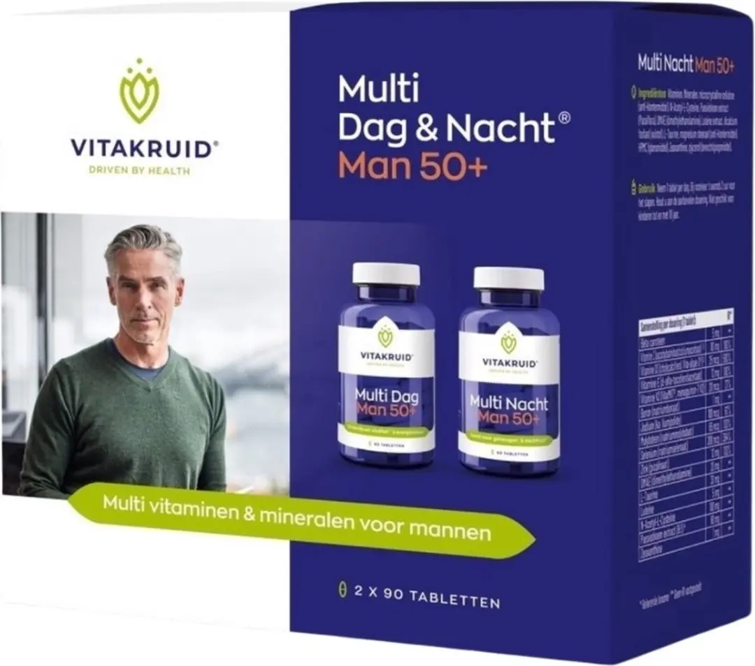 Vitakruid Multi Dag & Nacht Man 50+ 60 Tabletten