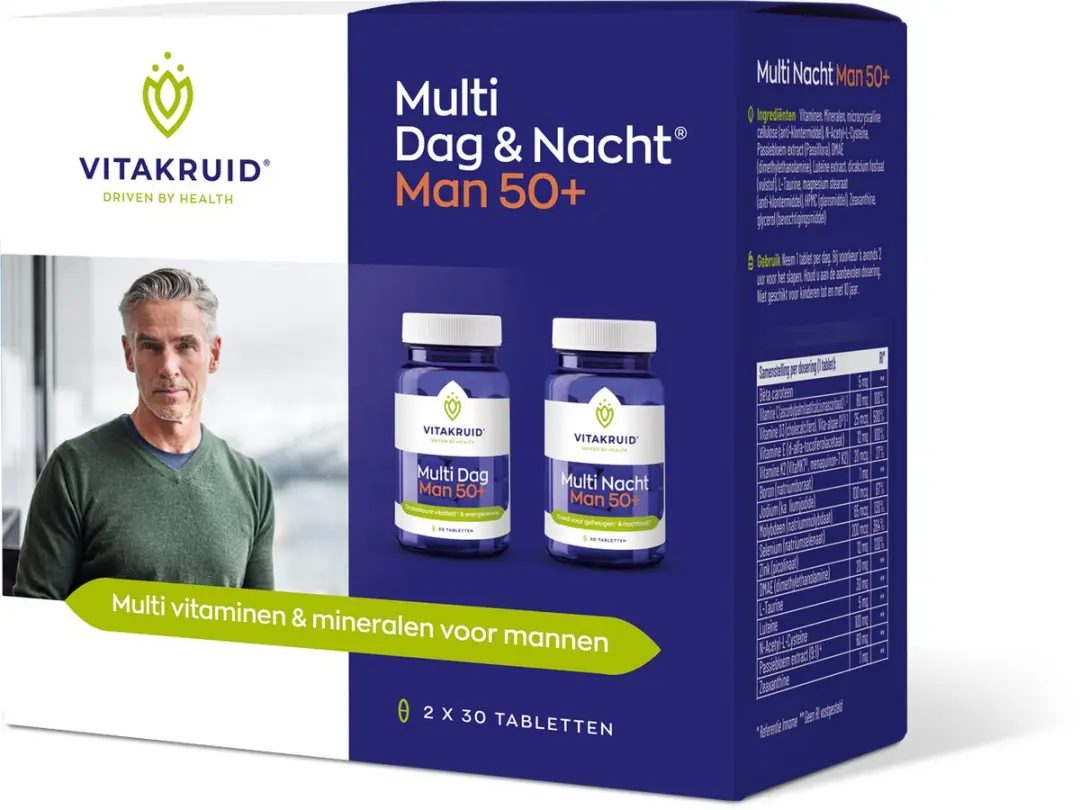 Vitakruid Multi Dag & Nacht Man 50+ 60 Tabletten - 2x30