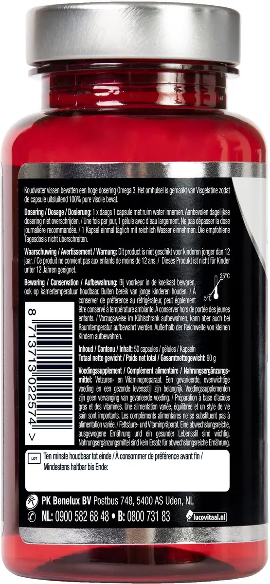 Lucovitaal Koudwater Visolie Omega 3 Puur - 50 Capsules