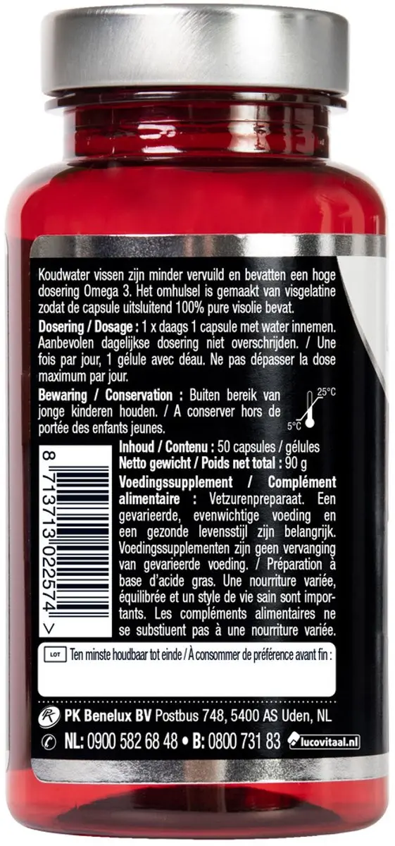Lucovitaal Koudwater Visolie Omega 3 Puur - 50 Capsules