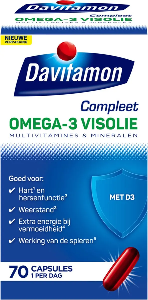 Davitamon Compleet Omega-3 Visolie 280g - 4x70 Capsules