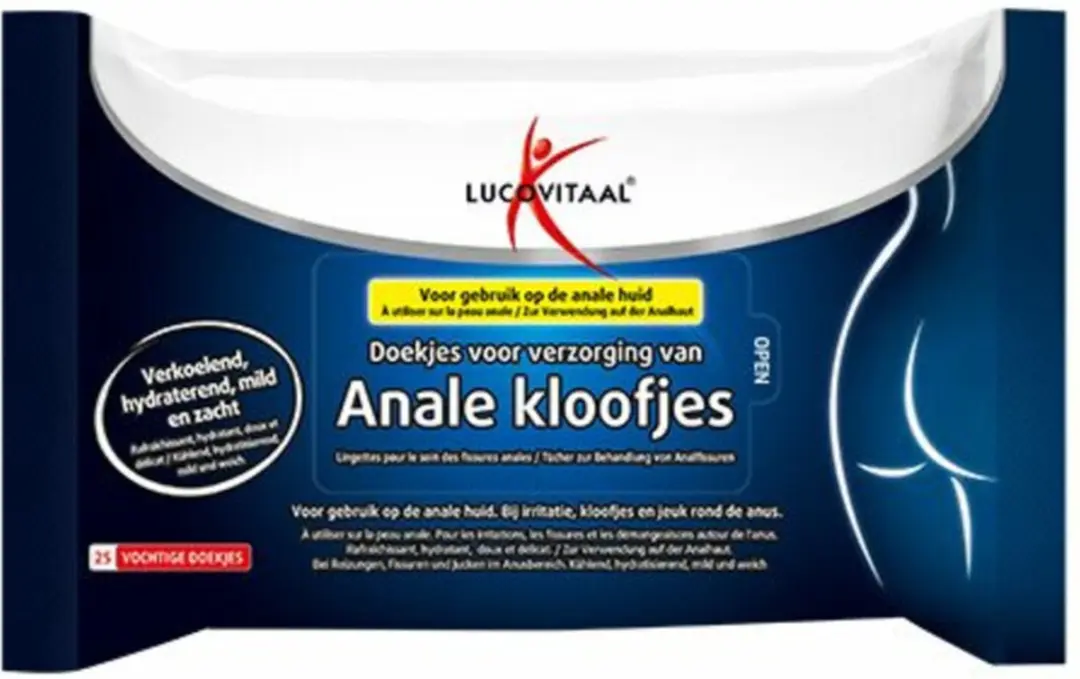 Lucovitaal Anale Kloofjes Doekjes - 25 Stuks