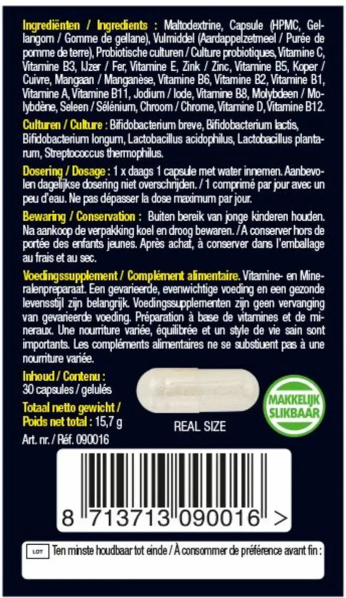 Lucovitaal Probiotica Vitamine & Mineralen Complex 30 capsules