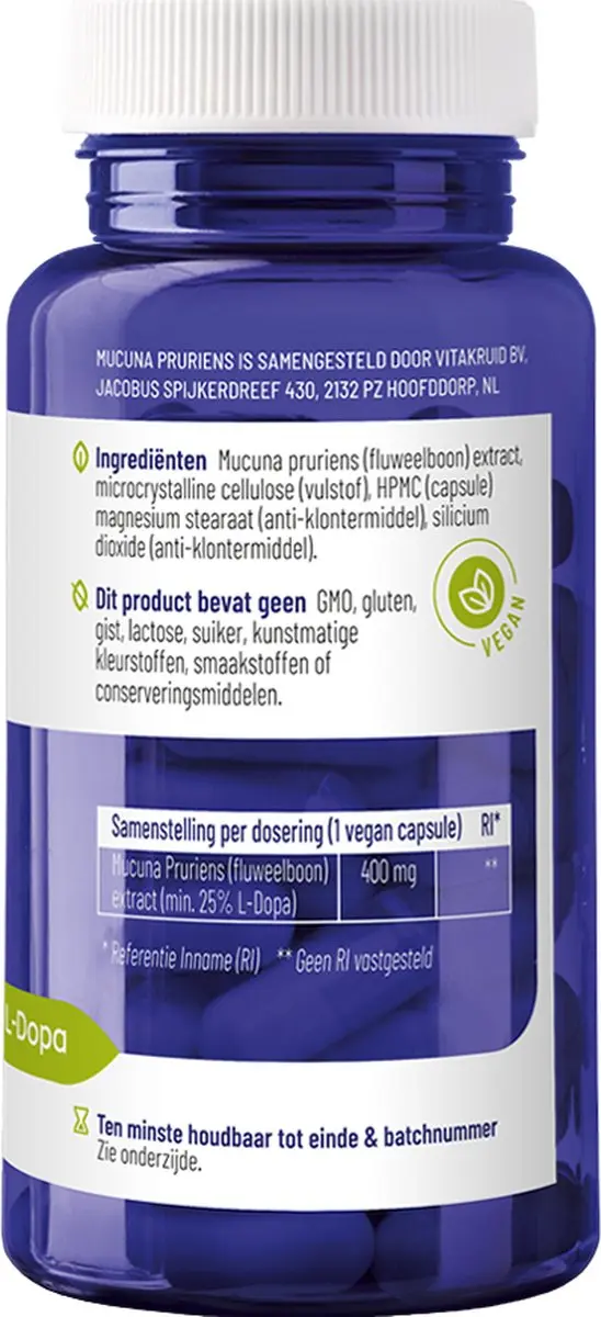 Vitakruid Mucuna Pruriens 400mg - 60 Vegancapsules