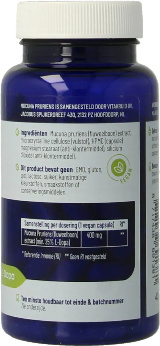 Vitakruid Mucuna Pruriens 400mg - 60 Vegancapsules