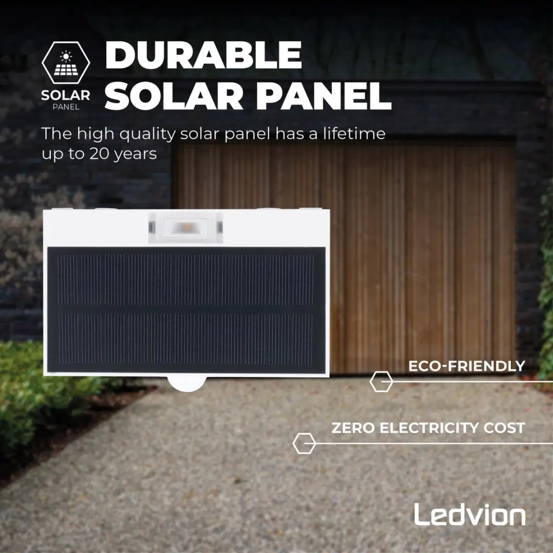 Ledvion Solar LED Wandlamp 3W 3000K IP65 - Wit