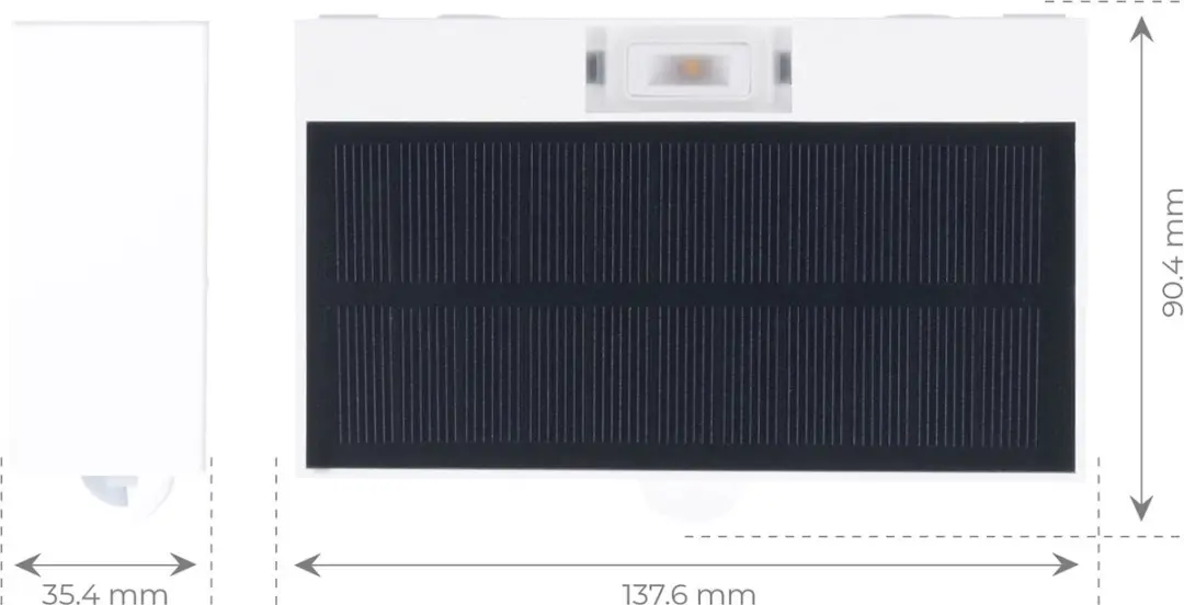 Ledvion Solar LED Wandlamp 3W 3000K IP65 - Wit - afbeelding 6 van 6