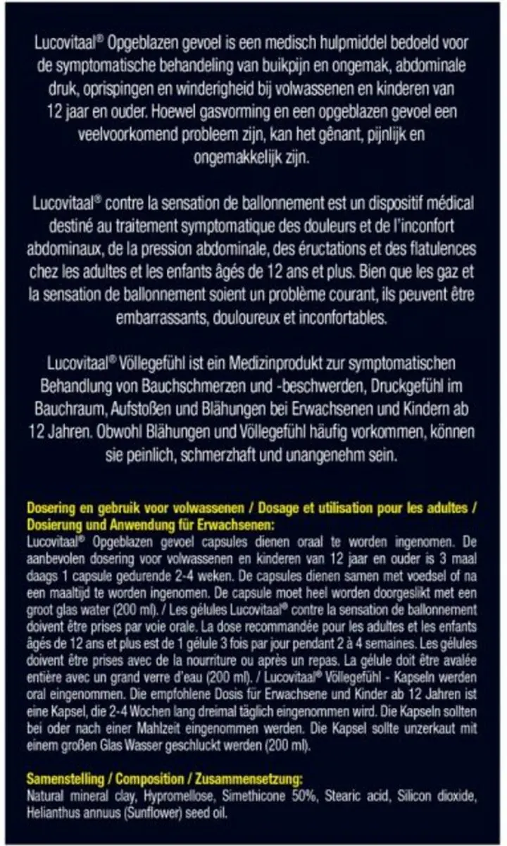 Lucovitaal Opgeblazen Gevoel Capsules - 30 Stuks