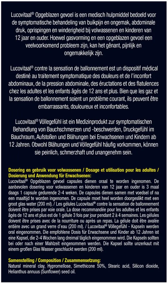 Lucovitaal Opgeblazen Gevoel Capsules - 30 Stuks