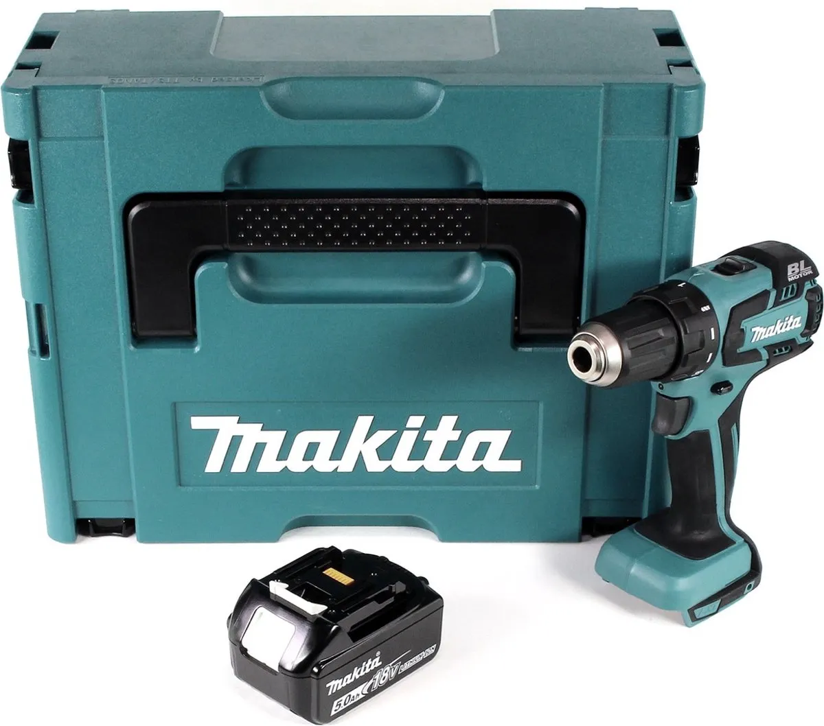 Makita DDF459T1J Accuboormachine 18V - 45Nm - 16 standen - Makpac + 5,0Ah accu