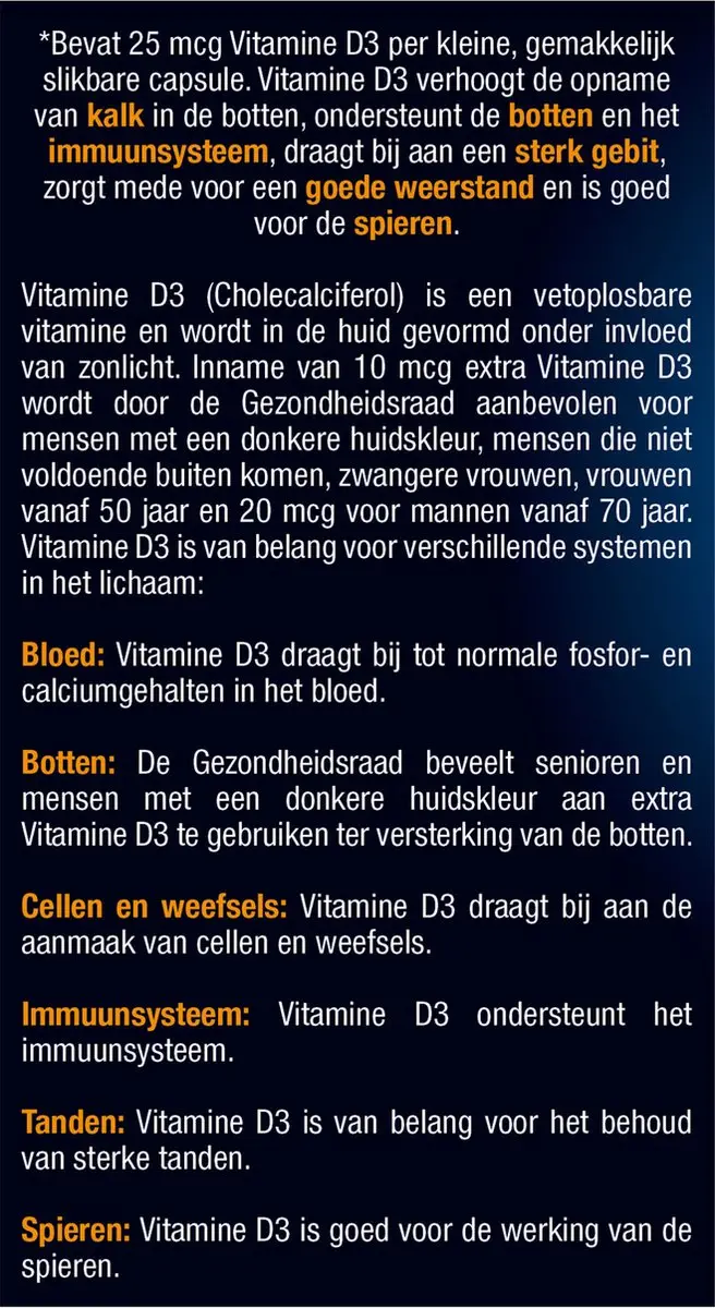 Lucovitaal Vitamine D3 25µg - 60 Capsules