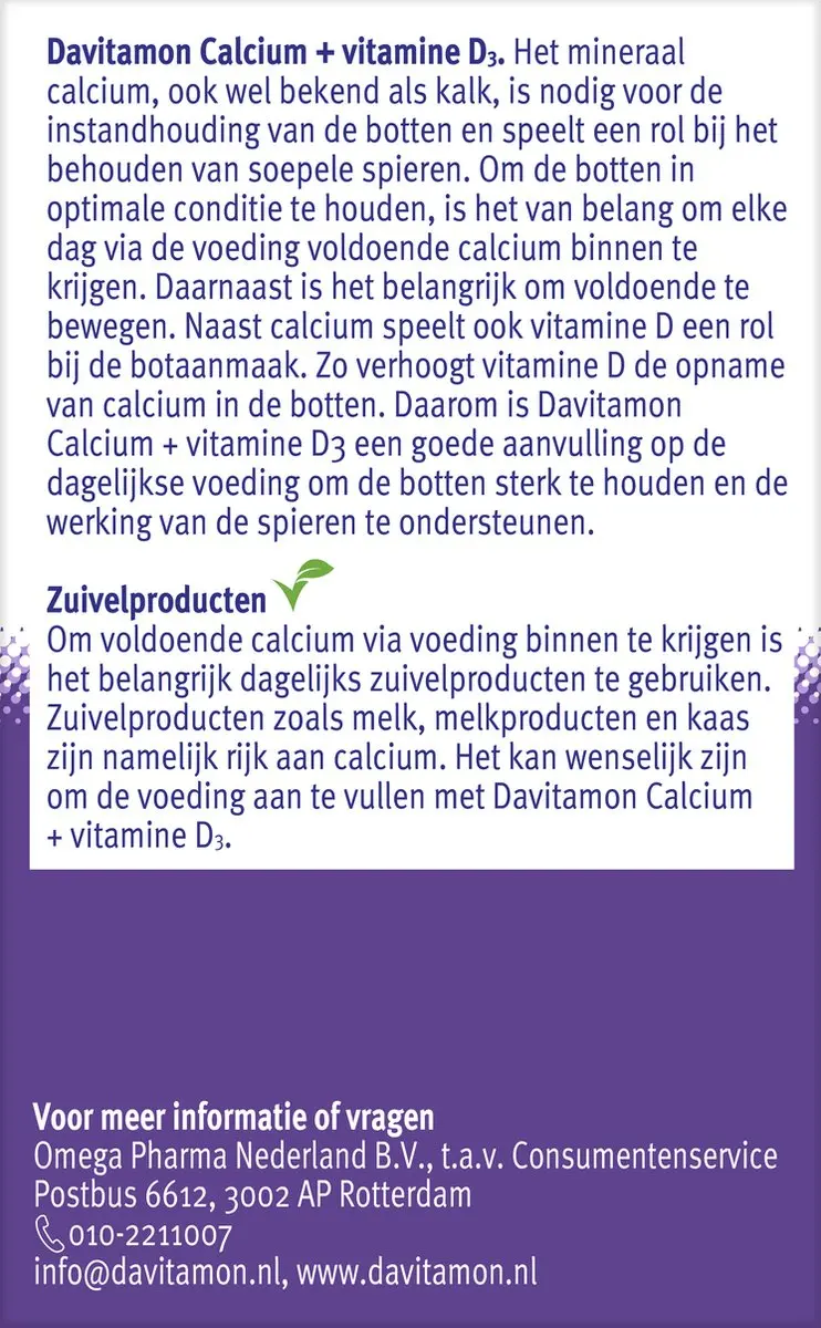 Davitamon Calcium met Vitamine D3 Pepermuntsmaak - 60 Stuks - afbeelding 6 van 6