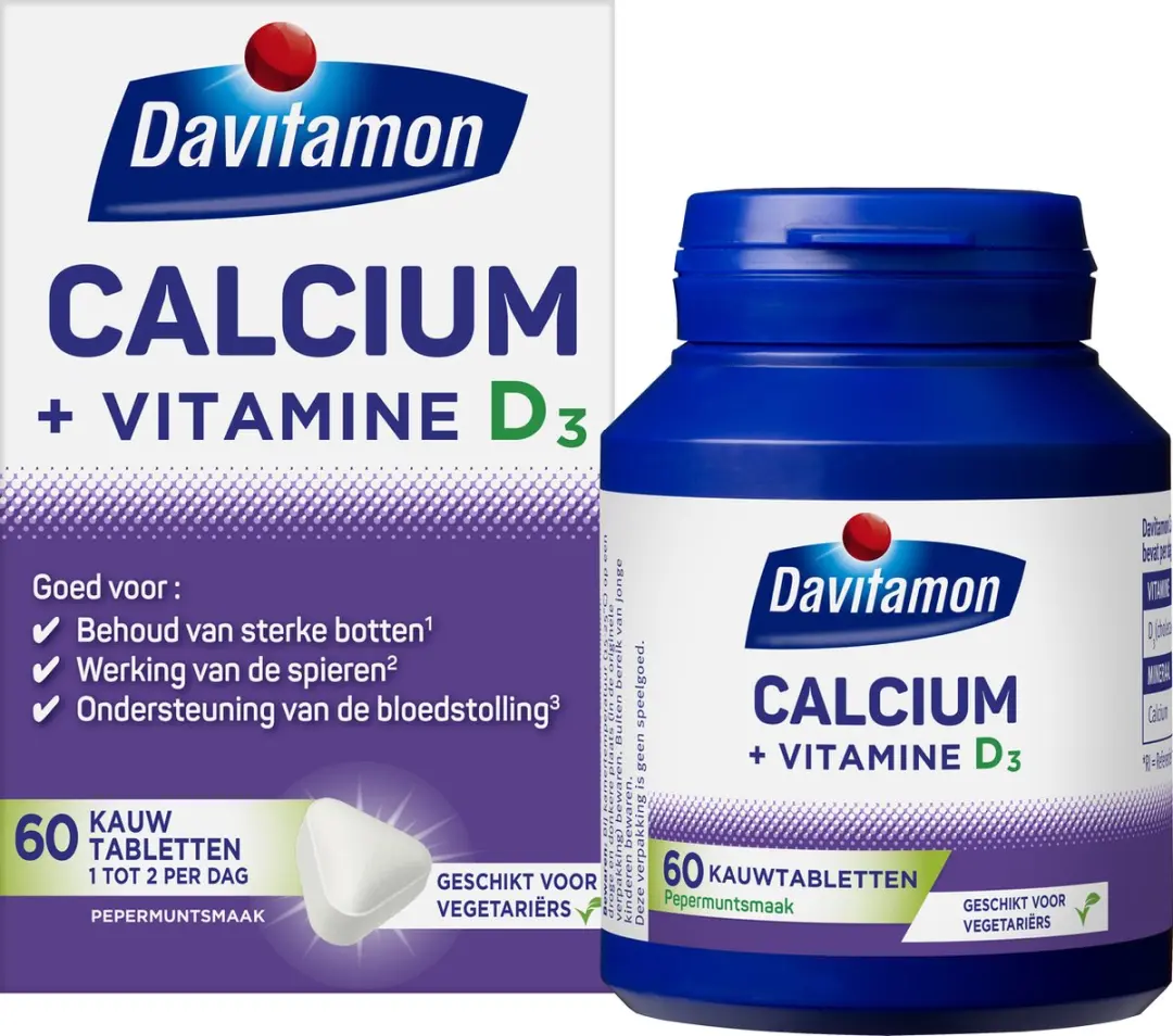 Davitamon Calcium met Vitamine D3 Pepermuntsmaak