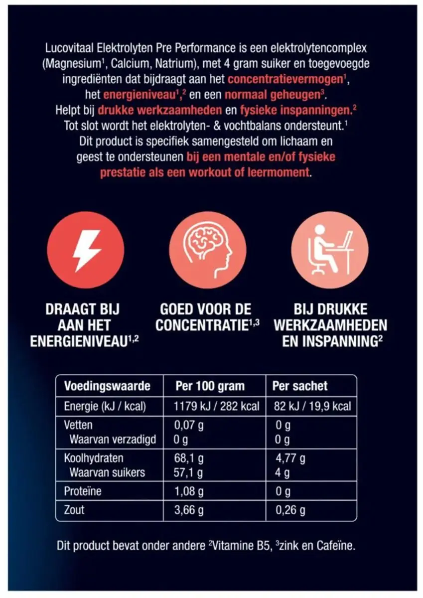 Lucovitaal Pre Performance Elektrolyten