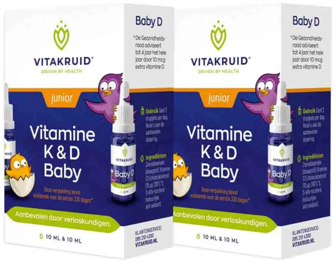 Vitakruid Baby Vitamine K & D - 2x20ml