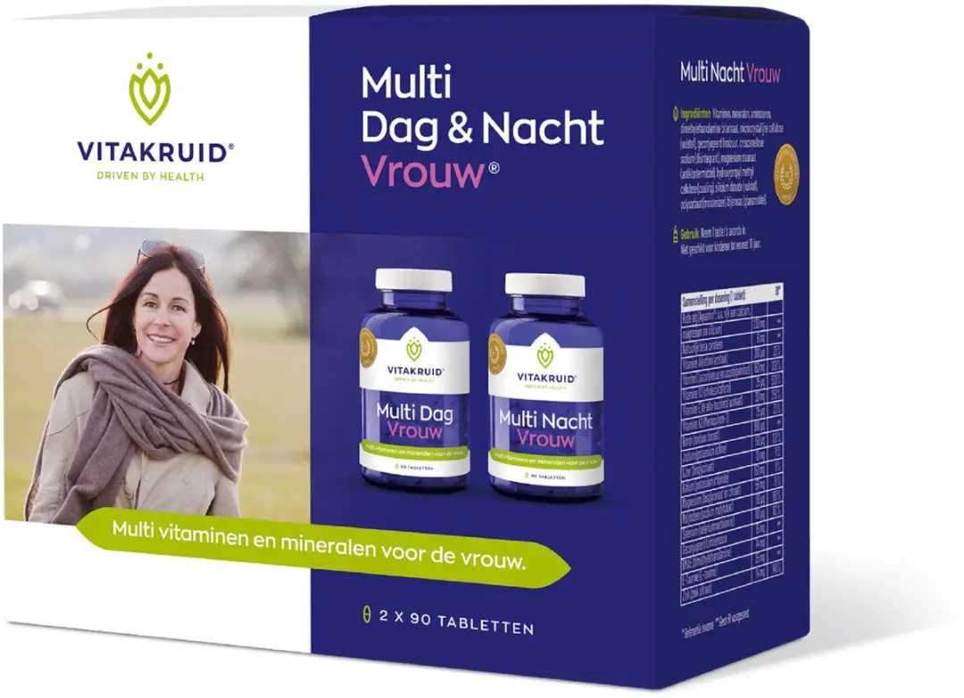 Vitakruid Multi Dag & Nacht Vrouw 180 tabletten
