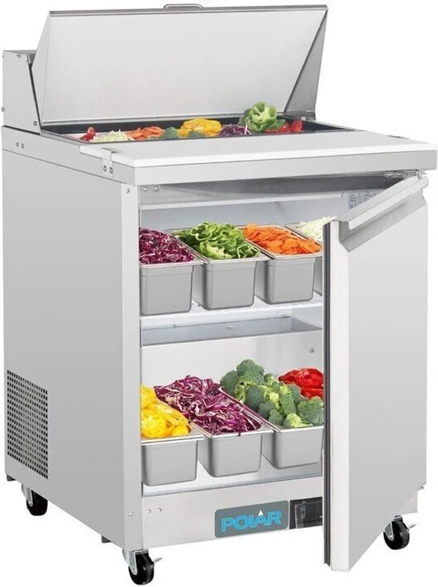 Polar U-Serie UA009 Saladette 154L - 8x GN 1/6 - Zilver