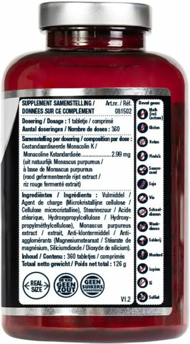 Lucovitaal Rode Gist Rijst 360 tabletten