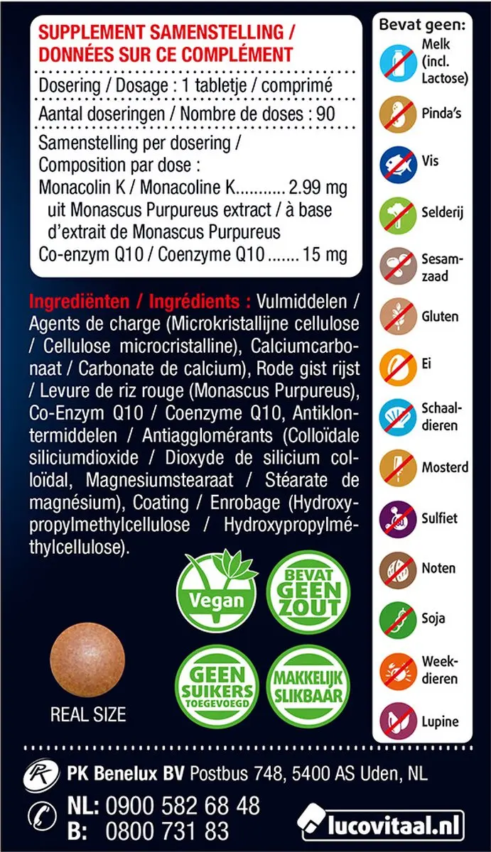 Lucovitaal Rode Gist Rijst & Q10 90 Tabletten