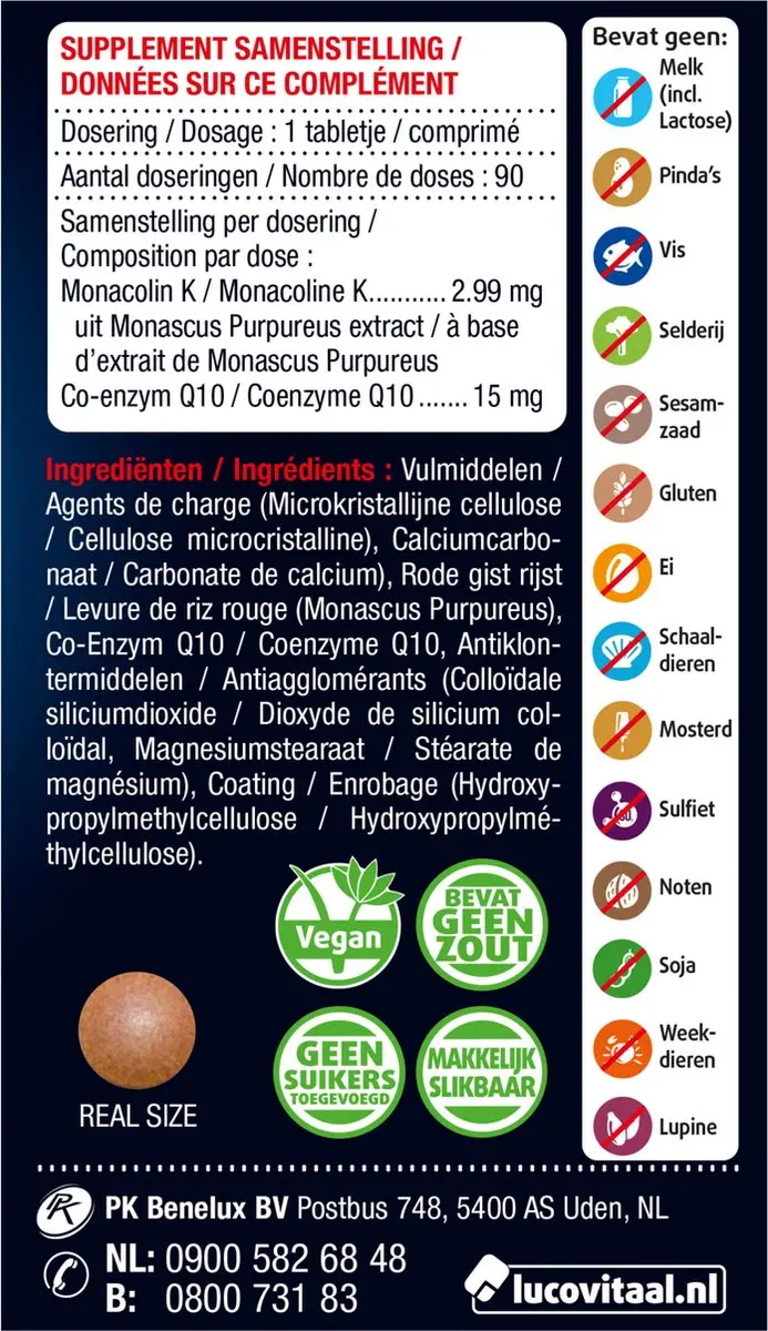 Lucovitaal Rode Gist Rijst & Q10 90 Tabletten