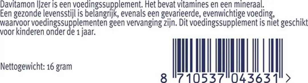 Davitamon IJzer met Vitamine B12 - 33 Tabletten