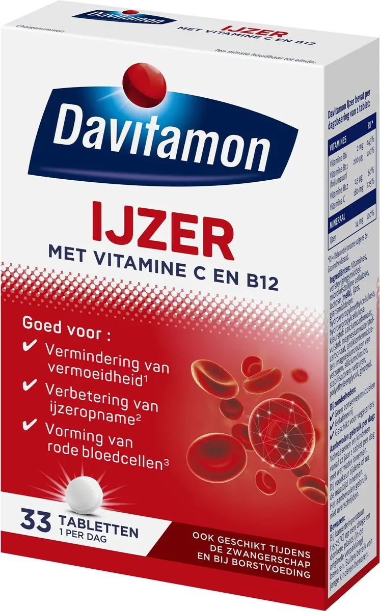 Davitamon IJzer met Vitamine B12 - 33 Tabletten