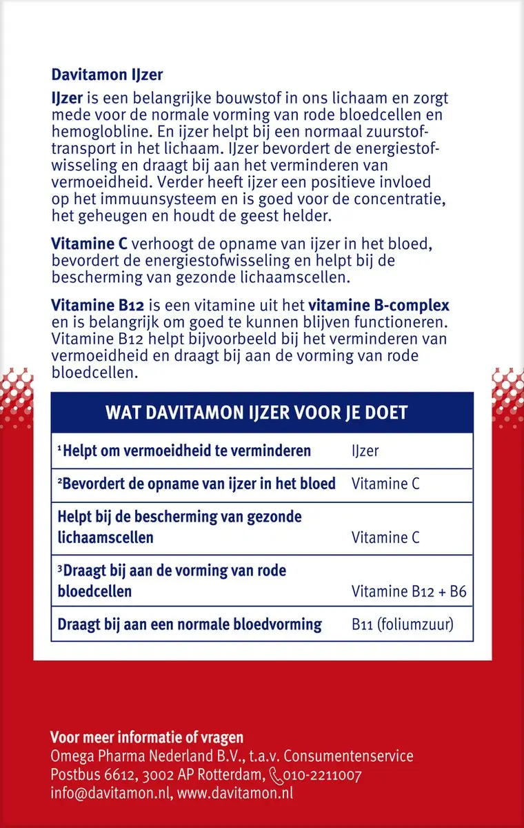 Davitamon IJzer met Vitamine B12 - 33 Tabletten