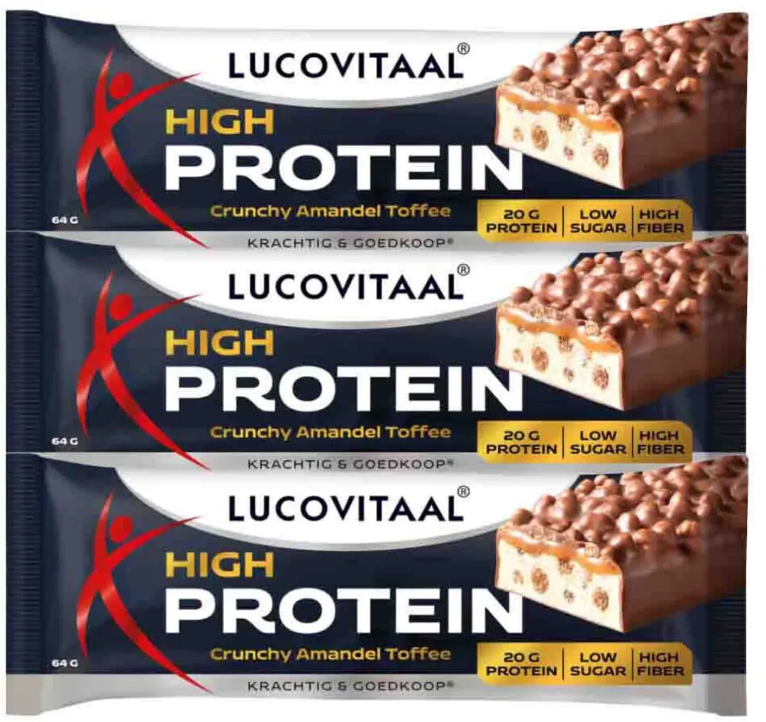 Lucovitaal Protein Reep Crunchy Amandel Toffee