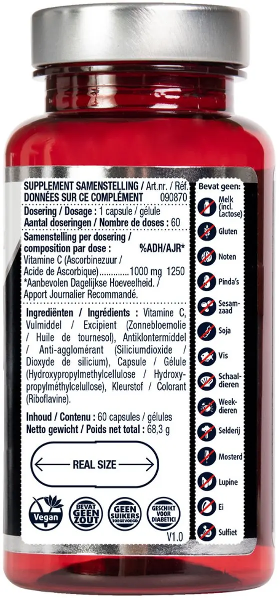 Lucovitaal Vitamine C 1000mg Vegan - 60 Capsules
