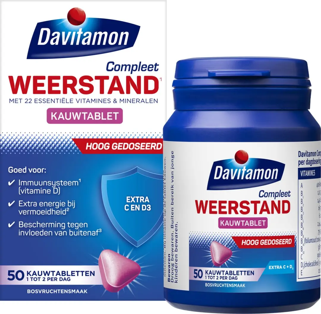 Davitamon Compleet Weerstand Forte Kauwtabletten 50 Stuks