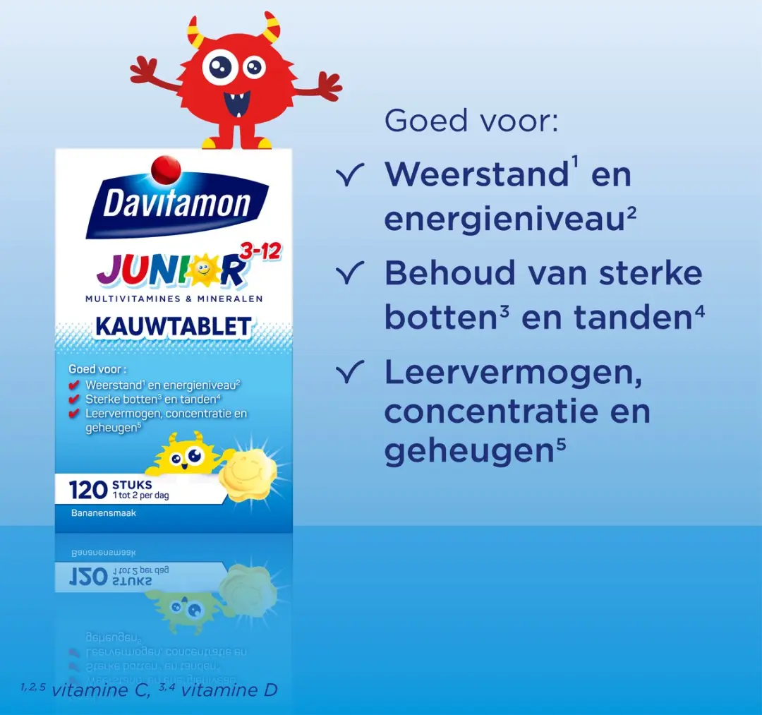 Davitamon Junior 3+ Kauwvitamines Banaan - 120 Stuks