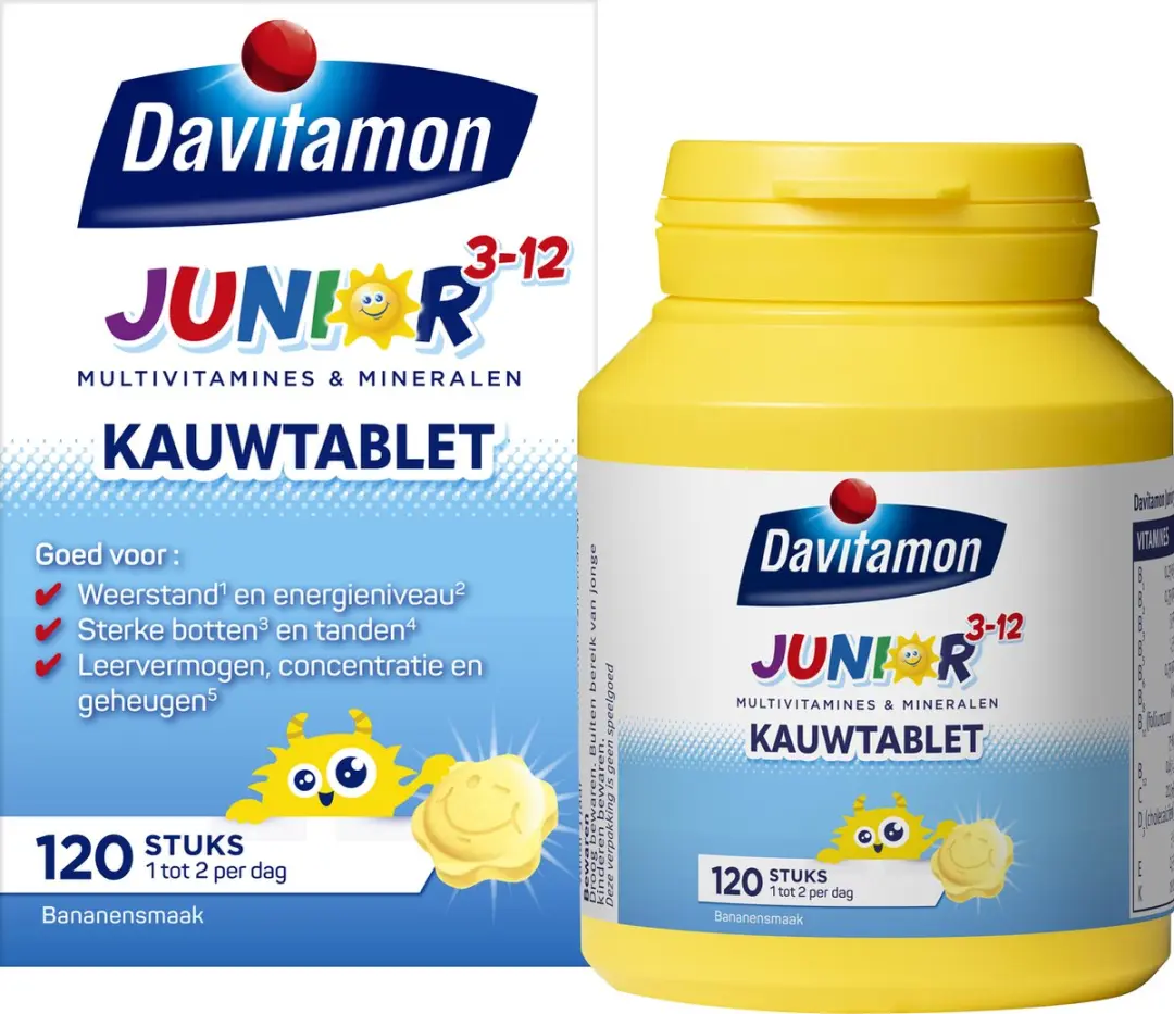Davitamon Junior 3+ Kauwvitamines Banaan