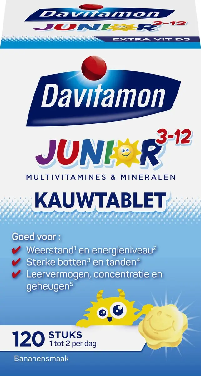 Davitamon Junior 3+ Kauwvitamines Banaan - 120 Stuks