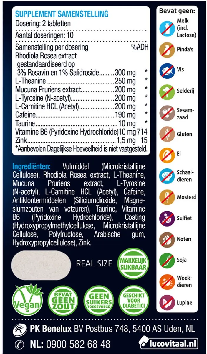 Lucovitaal Mentale Focus Pil - 40 Stuks
