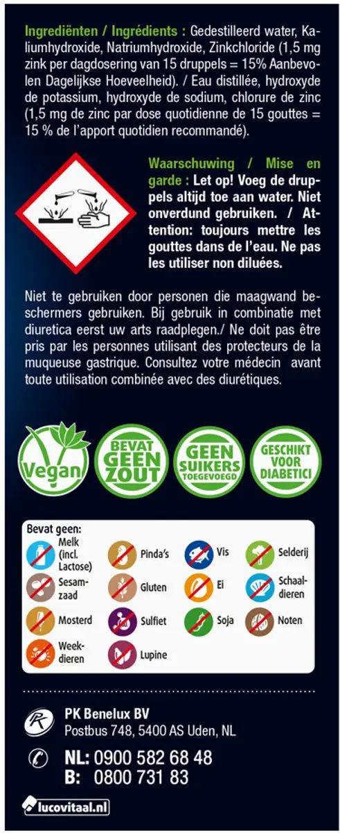 Lucovitaal Zuur Base Druppels 60ml - 2x30ml