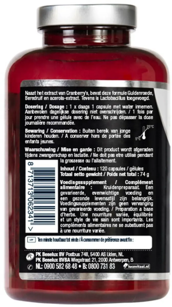 Lucovitaal Cranberry X-tra One a Day - 360 capsules (3x120)