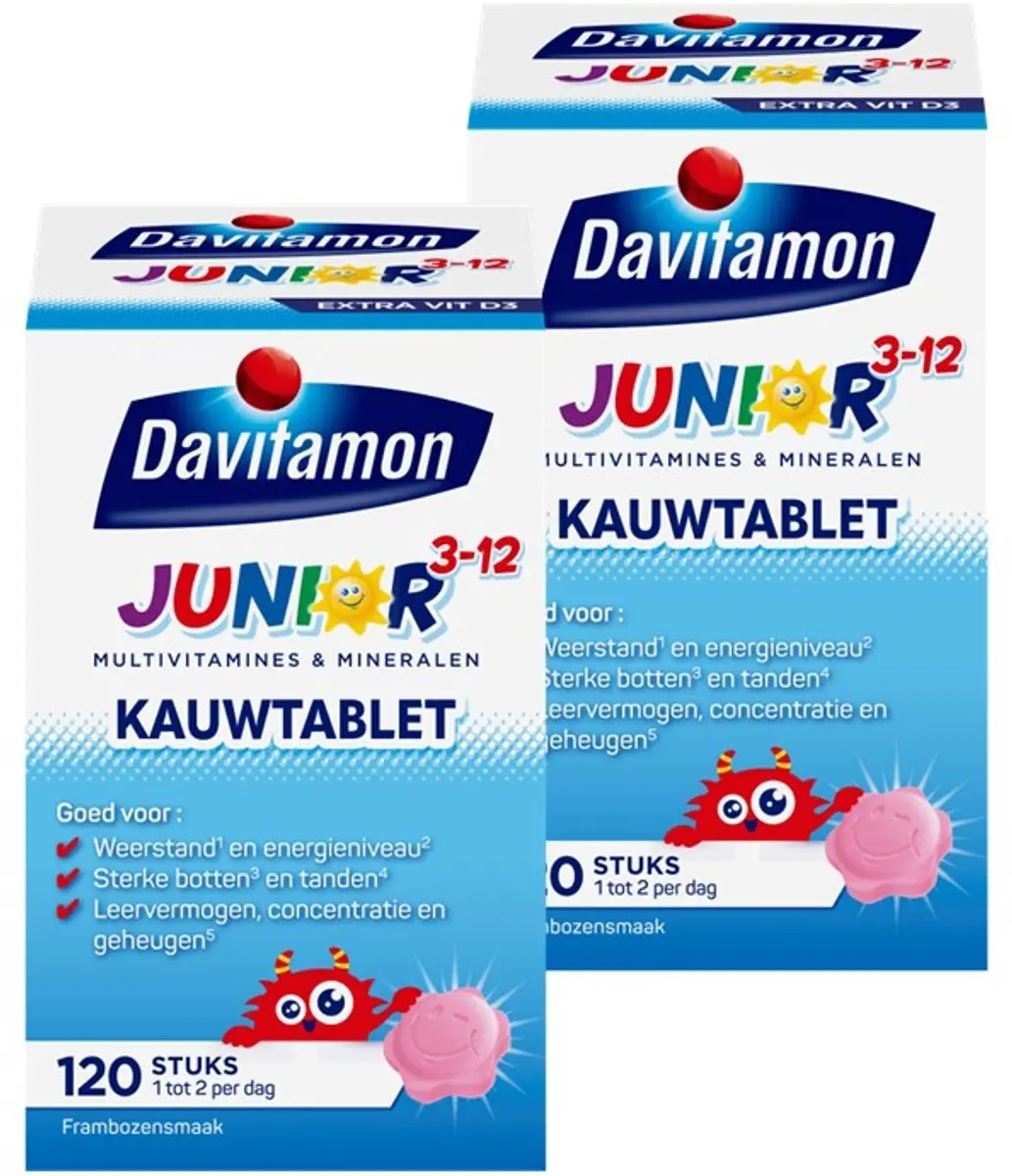 Davitamon Junior 3+ Kauwvitamines Framboos