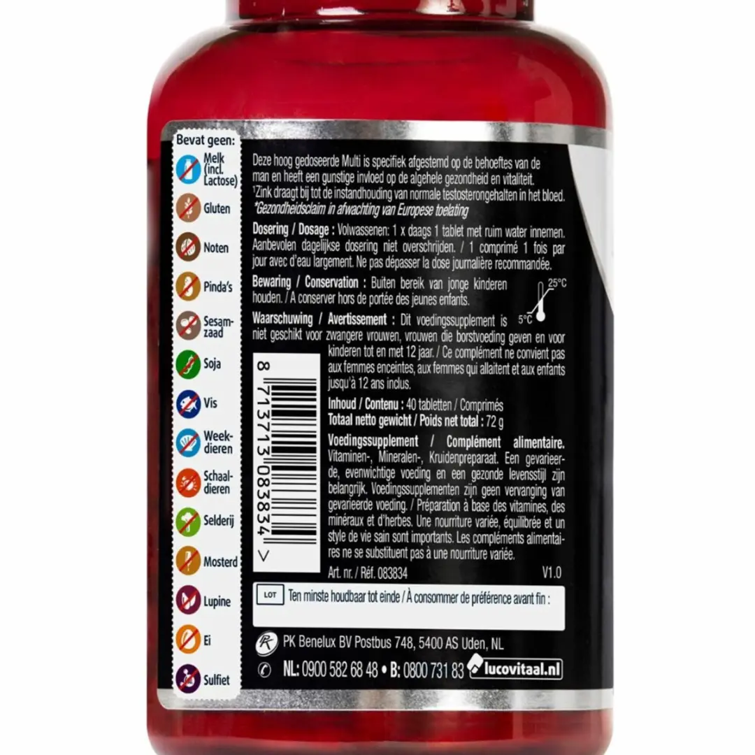 Lucovitaal Multi Man Compleet 50+ Ginkgo Biloba - 80 Capsules